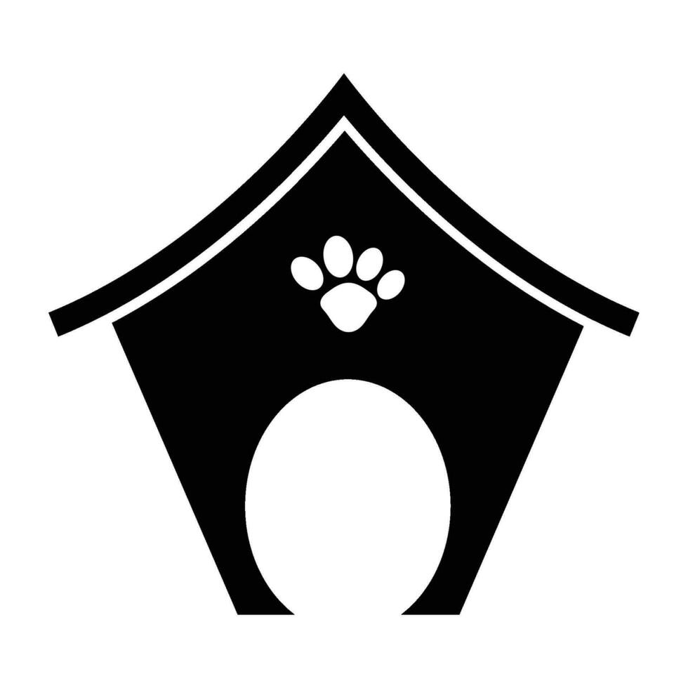 Casa de perro, perro perrera icono vector