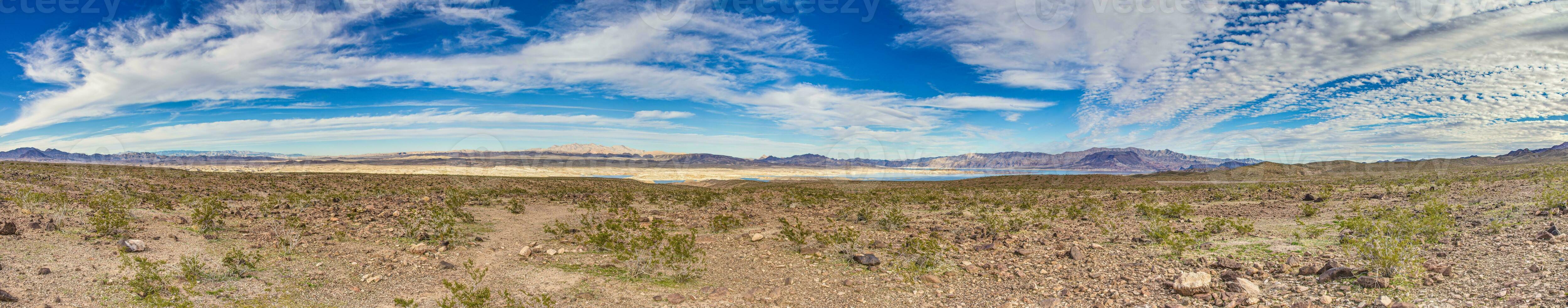 Panoramic view of Lake Powell with surrounding desert photo