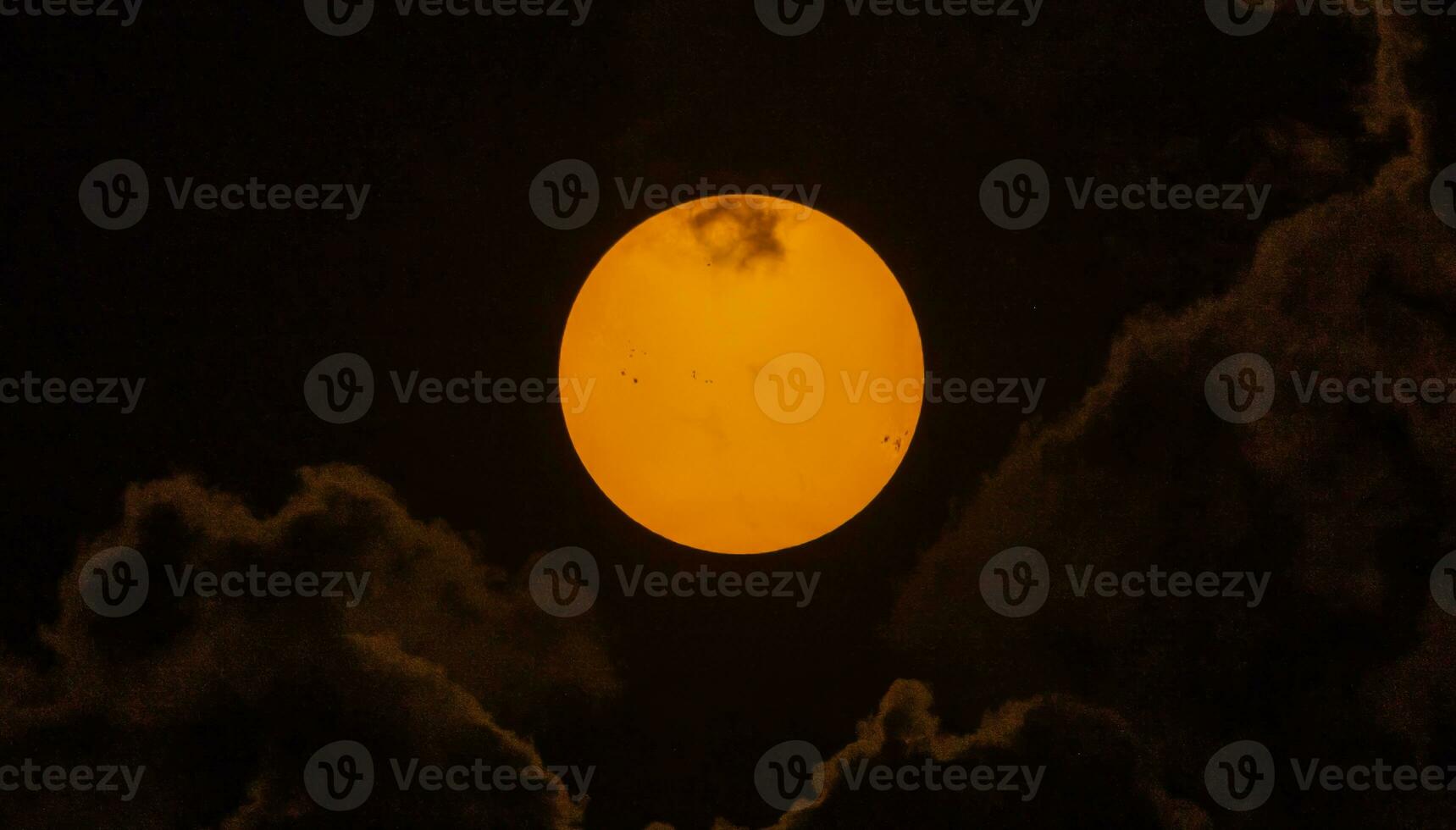 Image of the sun with clearly visible sunspots in 2023 photo