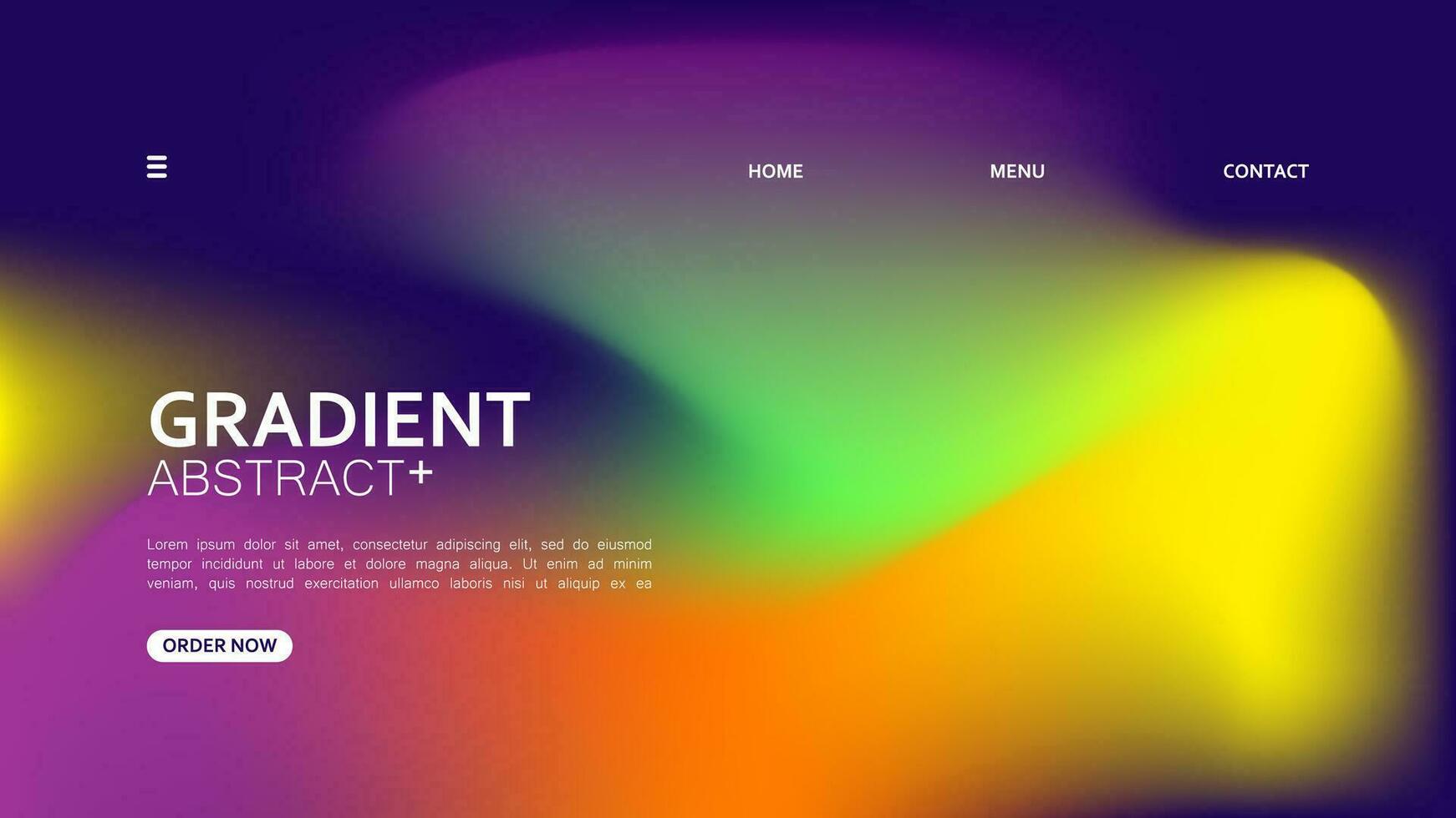 A captivating landing page design featuring a background gradient abstract concept. vector