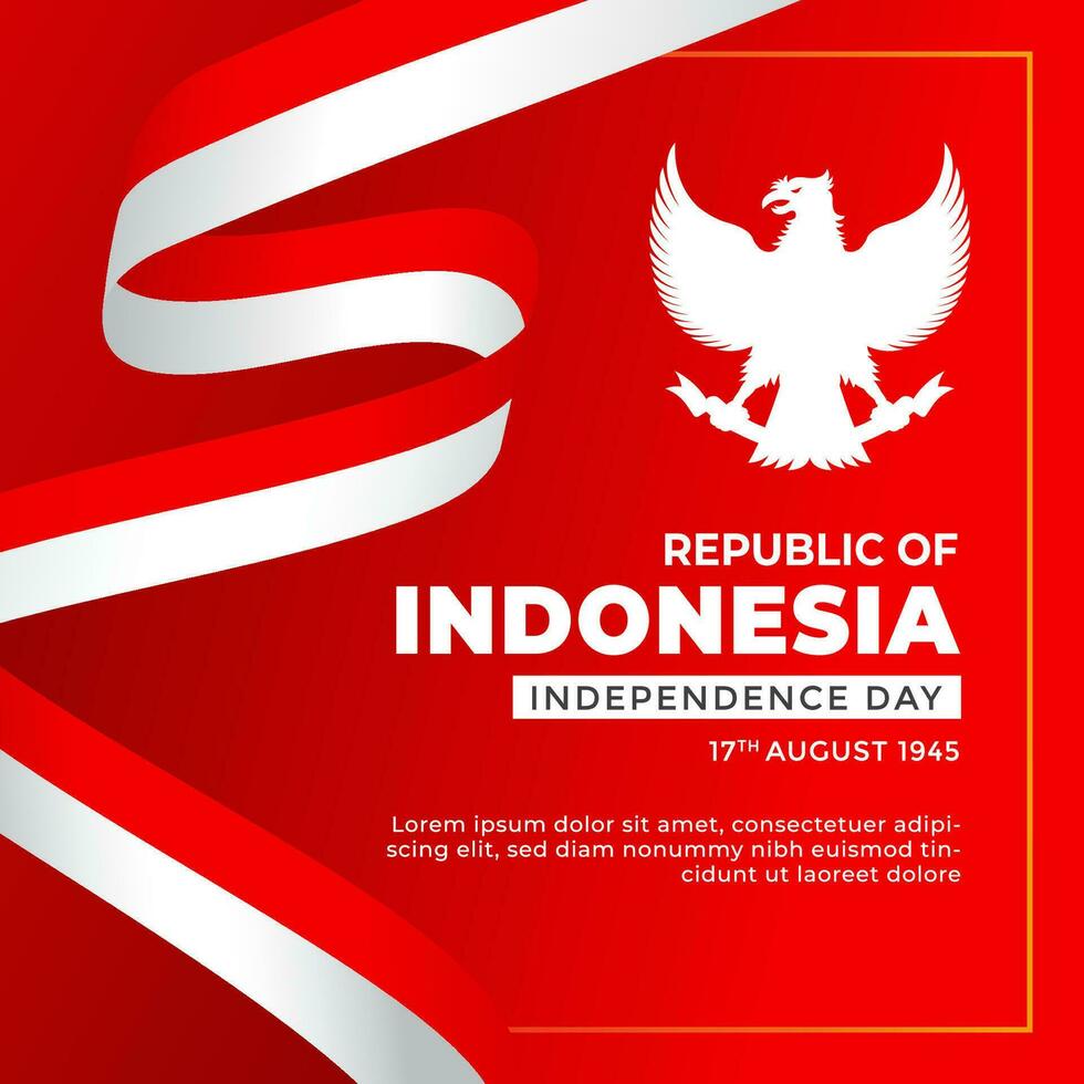 Bendera Merah Putih Indonesia or Bingkai Bendera Merah Putih and background Merah Putih or Ornament Frame Merah Putih vector