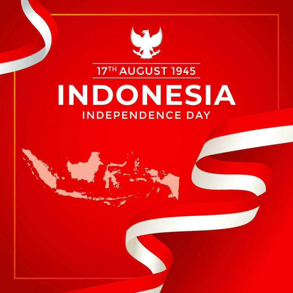 Bendera Merah Putih Indonesia or Bingkai Bendera Merah Putih and background Merah Putih or Ornament Frame Merah Putih vector