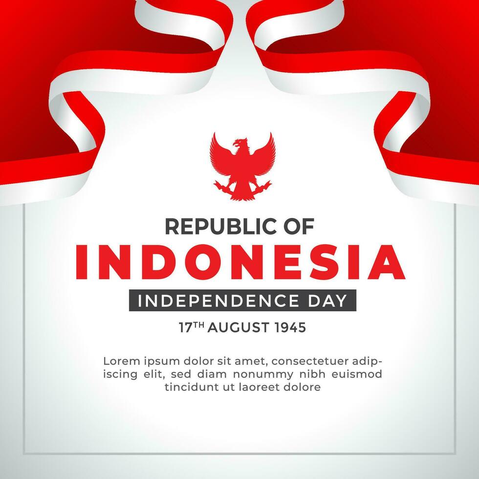 Bendera Merah Putih Indonesia or Bingkai Bendera Merah Putih and background Merah Putih or Ornament Frame Merah Putih vector