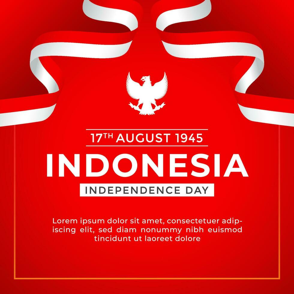 Bendera Merah Putih Indonesia or Bingkai Bendera Merah Putih and background Merah Putih or Ornament Frame Merah Putih vector