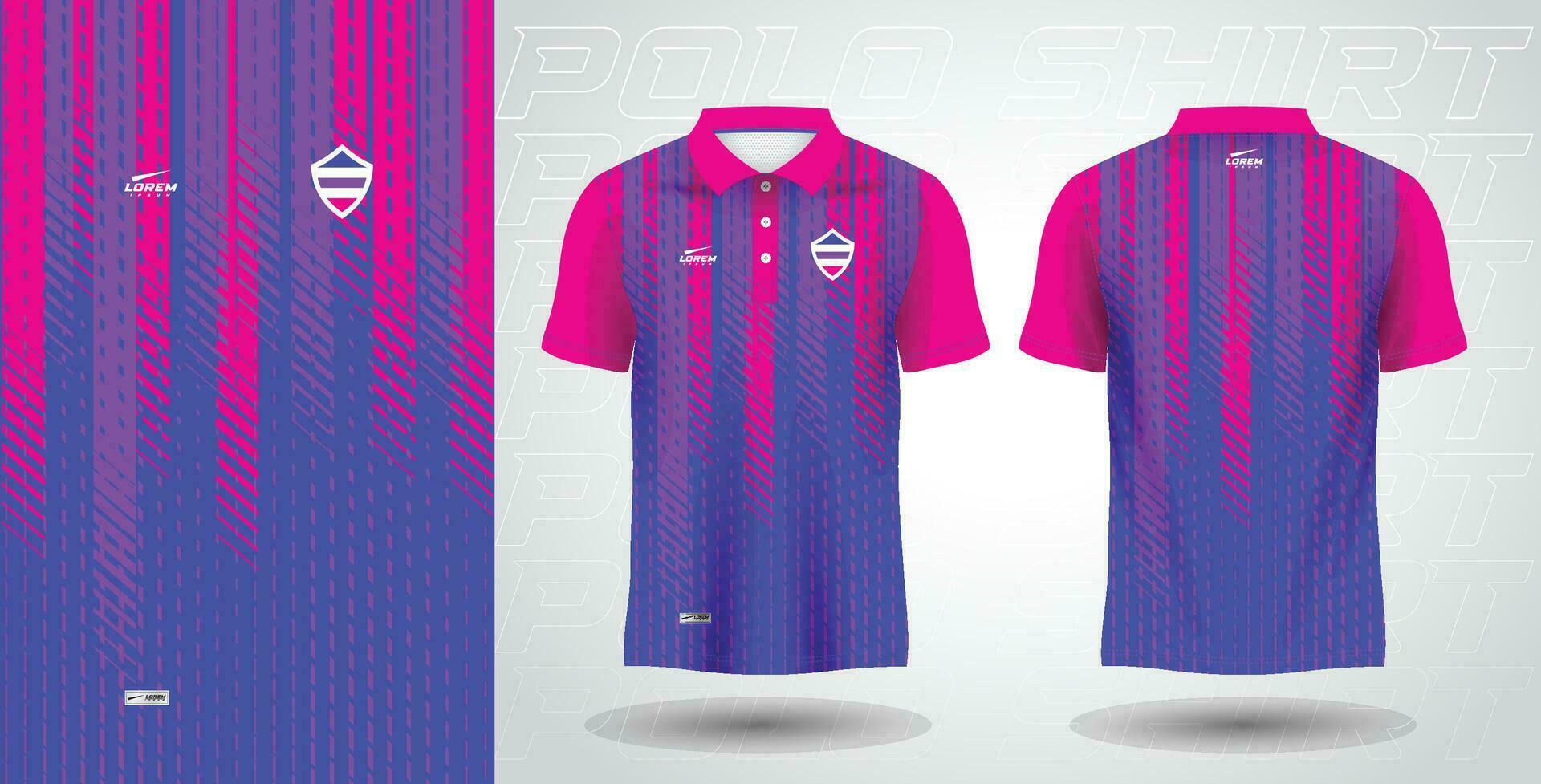 azul púrpura rosado polo deporte camisa sublimación jersey modelo vector