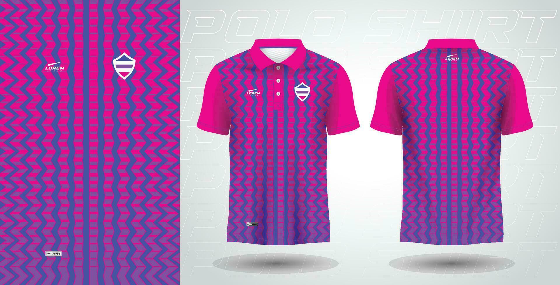 azul púrpura rosado polo deporte camisa sublimación jersey modelo vector