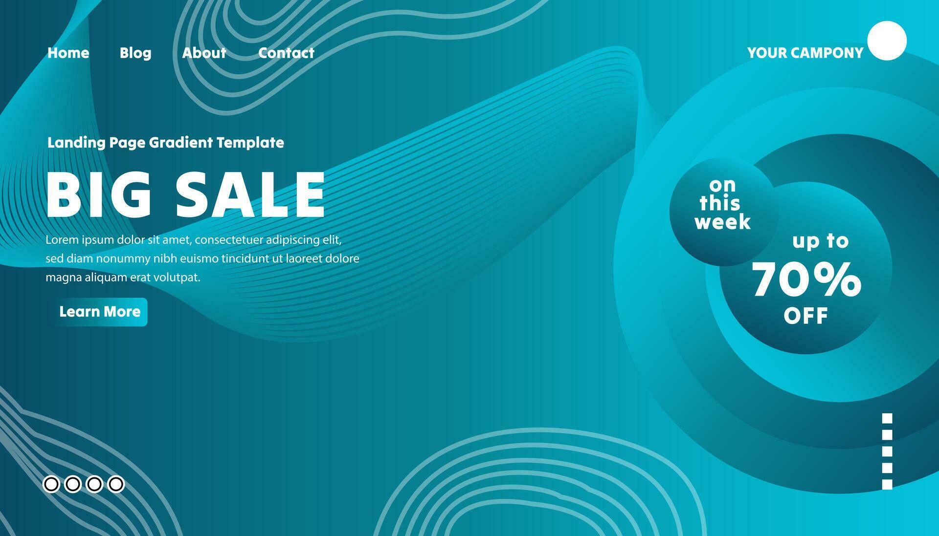 Landing page wavy gradient template vector illustration 27531383 Vector ...