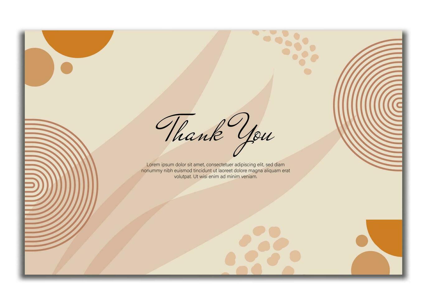 thank you card with beautiful elegant flowers, thank you card with abstract shape illustration, thank you card, save the date card. vector