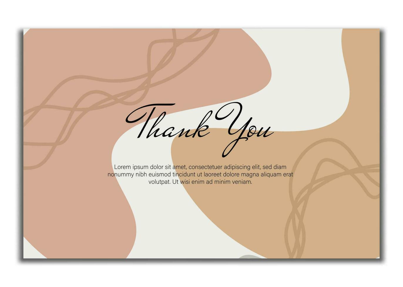 thank you card with beautiful elegant flowers, thank you card with abstract shape illustration, thank you card, save the date card. vector