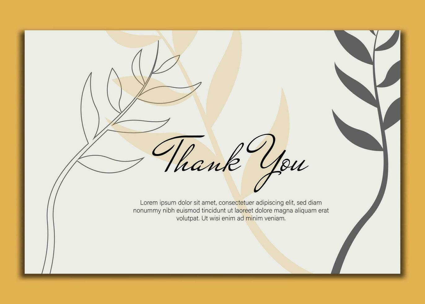 thank you card with beautiful elegant flowers, thank you card with abstract shape illustration, thank you card, save the date card. vector