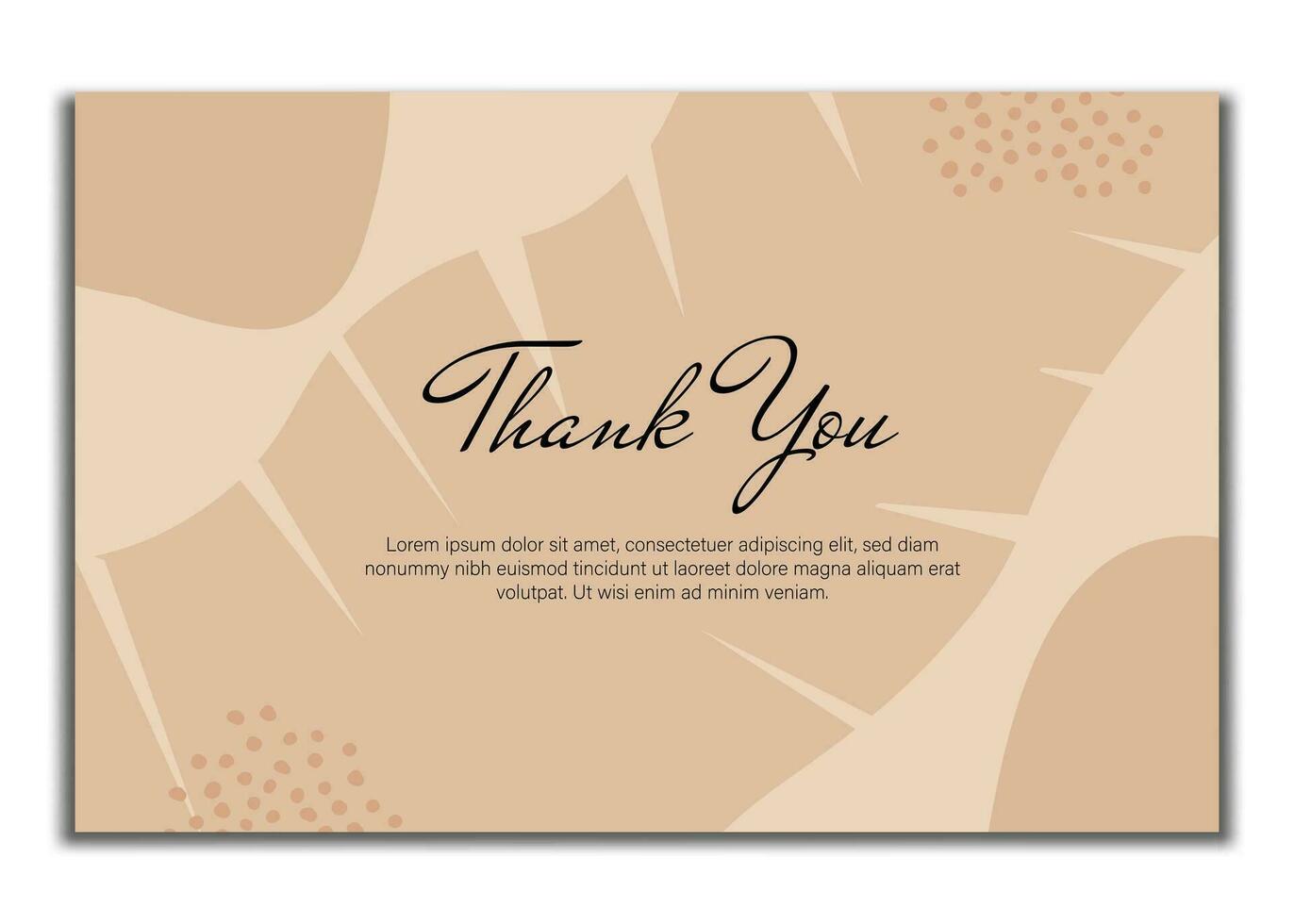 thank you card with beautiful elegant flowers, thank you card with abstract shape illustration, thank you card, save the date card. vector