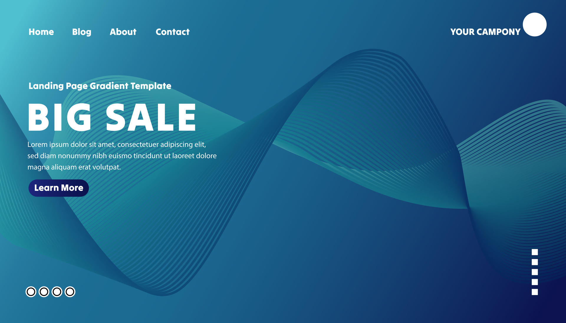 Landing page wavy gradient template vector illustration 27531429 Vector ...