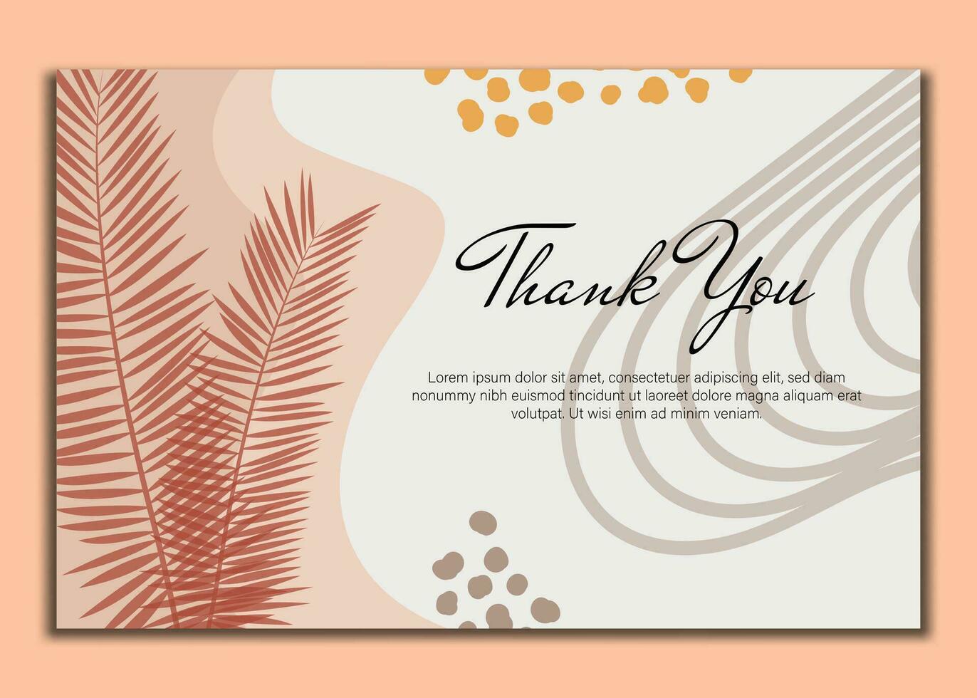 thank you card with beautiful elegant flowers, thank you card with abstract shape illustration, thank you card, save the date card. vector