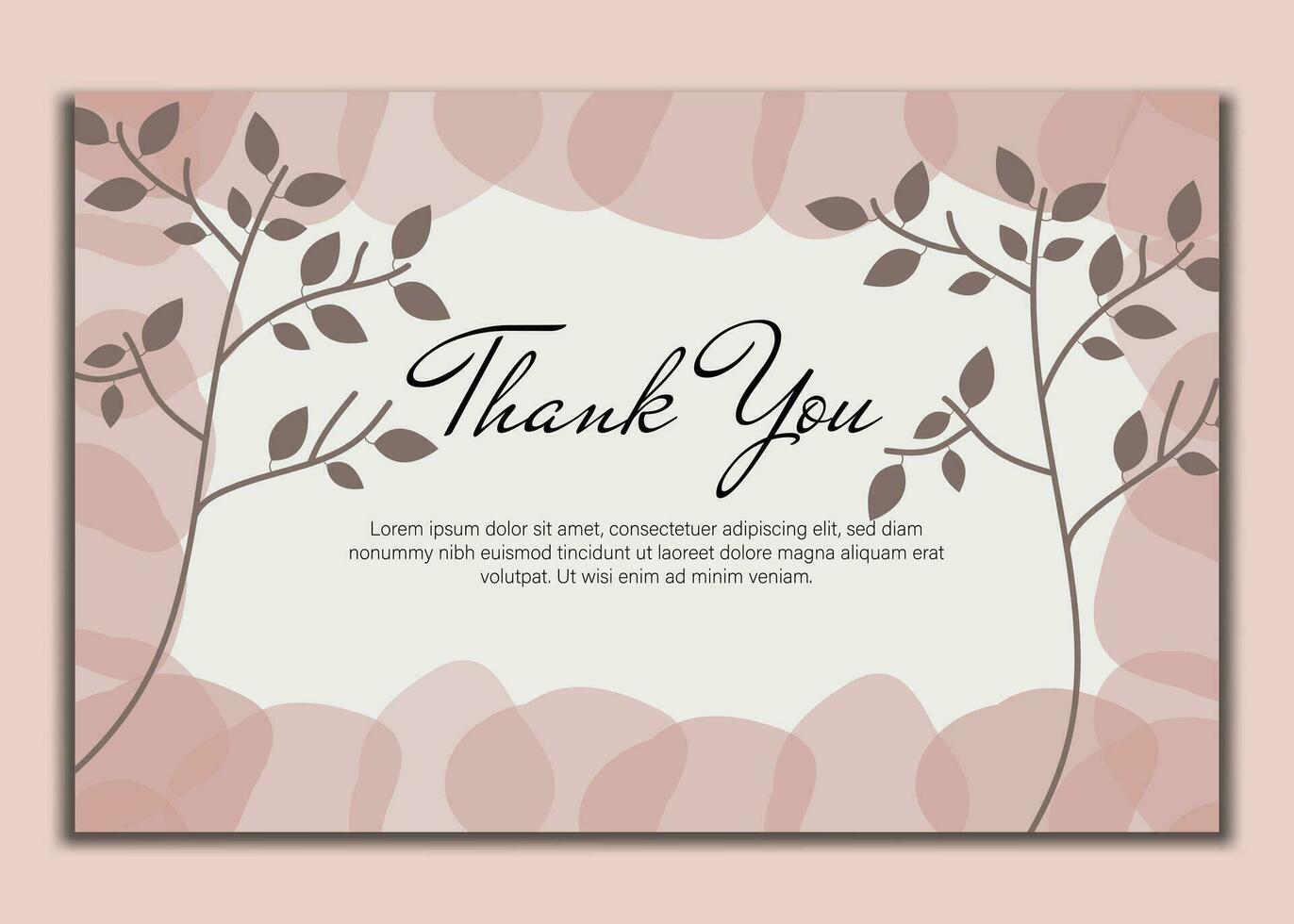 thank you card with beautiful elegant flowers, thank you card with abstract shape illustration, thank you card, save the date card. vector