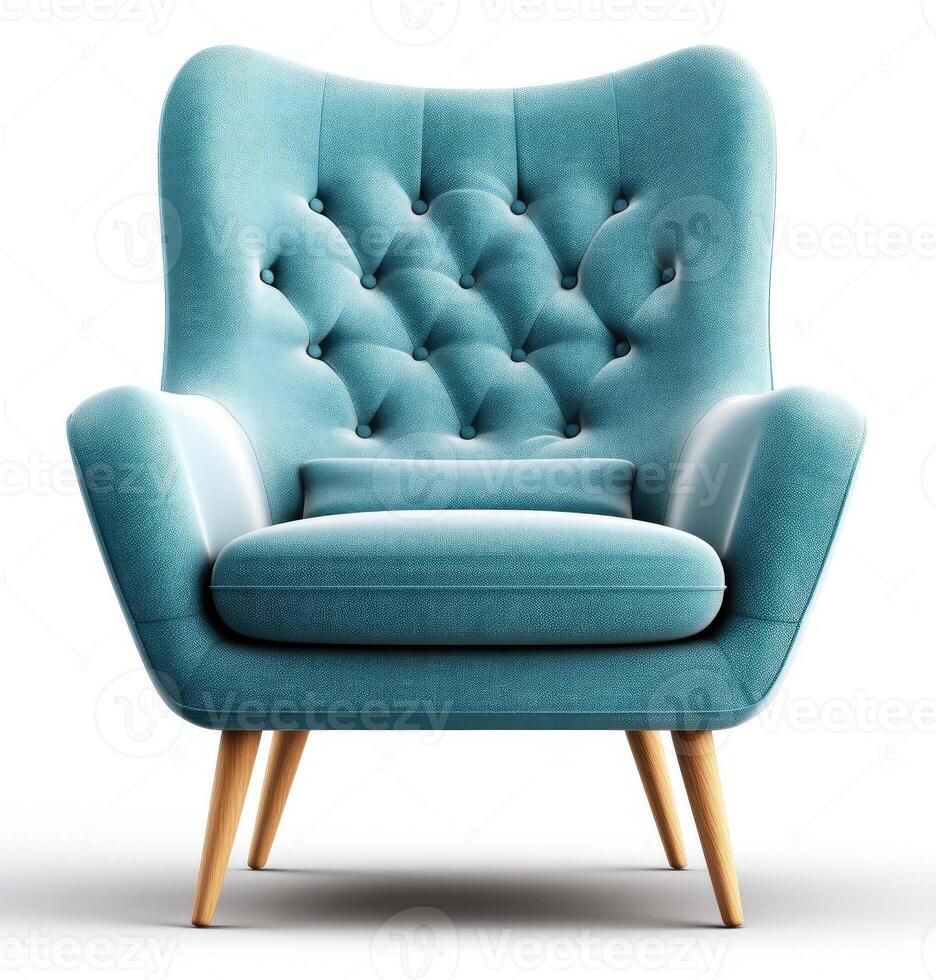 Blue chair isolated on white background. photo