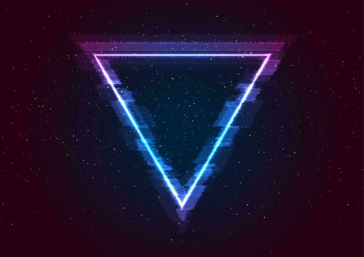 Retro futuristic abstract hi-tech background with glitch triangle vector