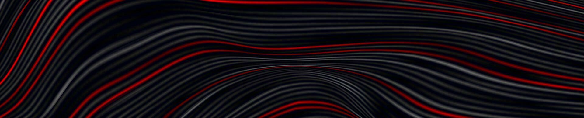 negro rojo curvo suave ondulado líneas resumen antecedentes vector