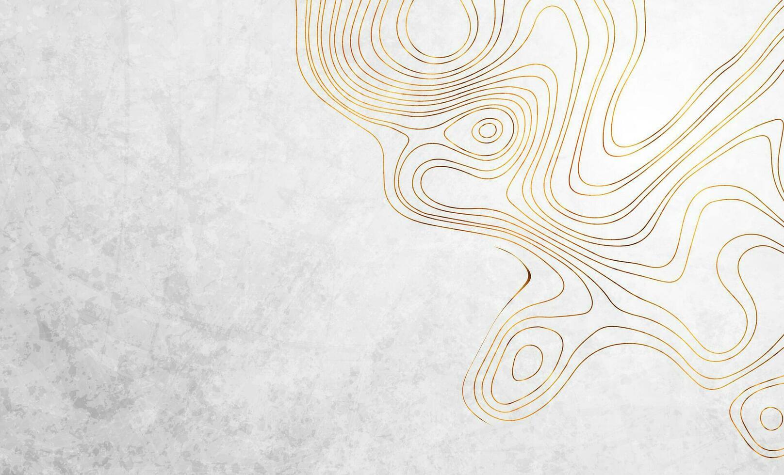 Golden liquid flowing lines on grey grunge background vector