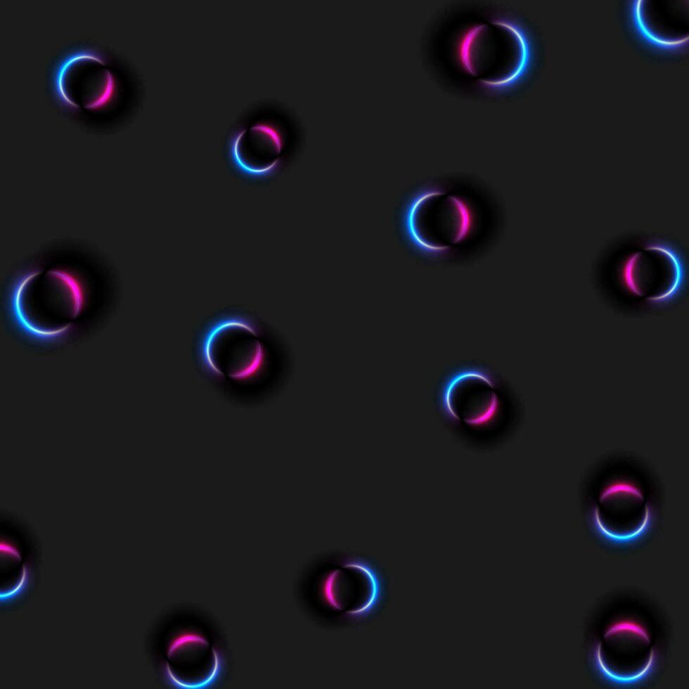 Blue and purple neon glowing circles abstract background vector