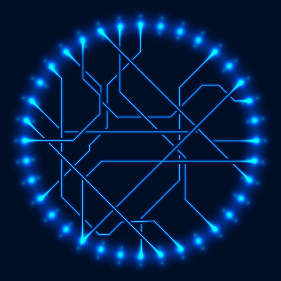 resumen neón azul tecnología circuito tablero líneas esquema antecedentes vector