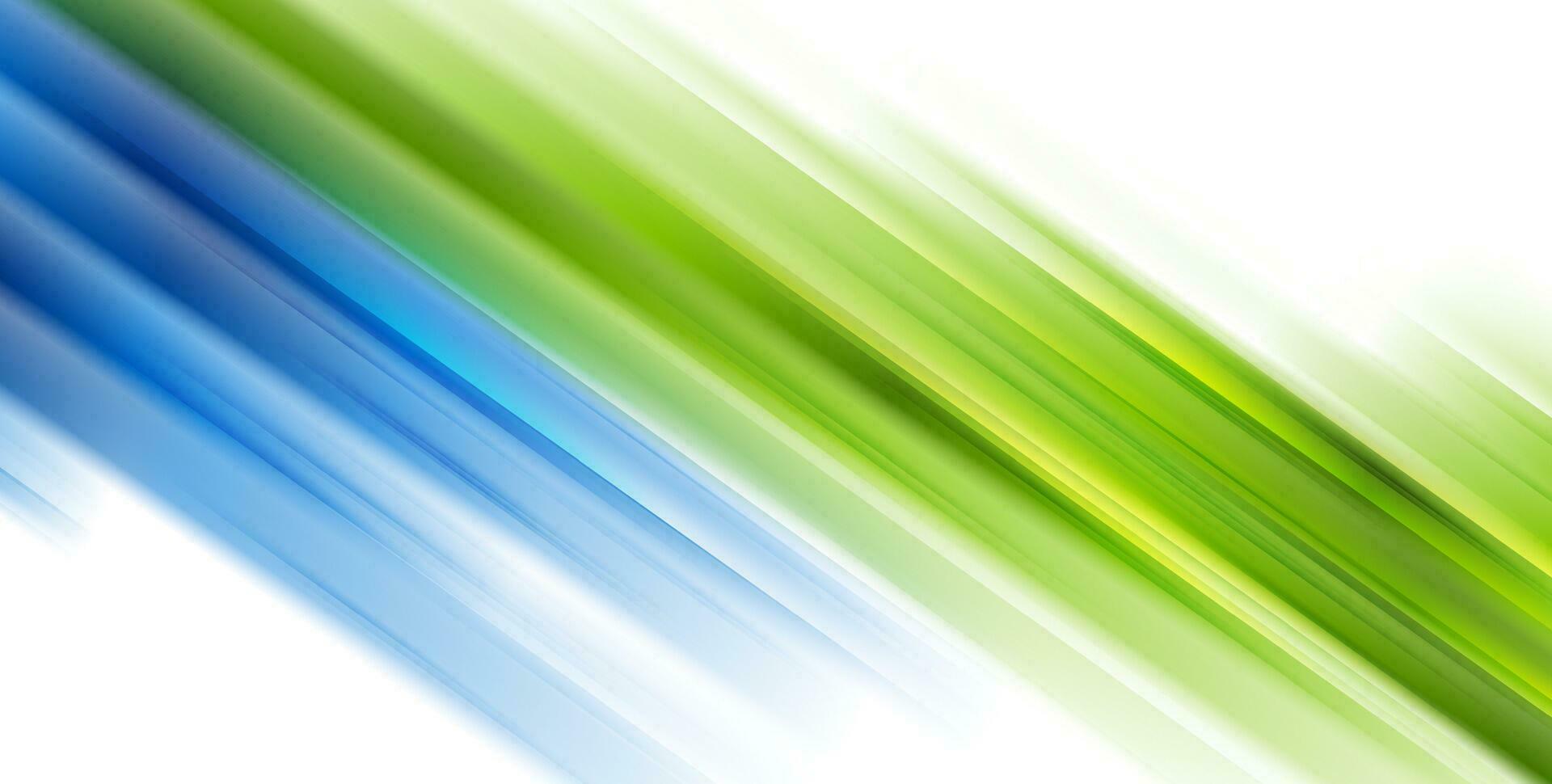Shiny glowing green blue smooth stripes abstract background vector