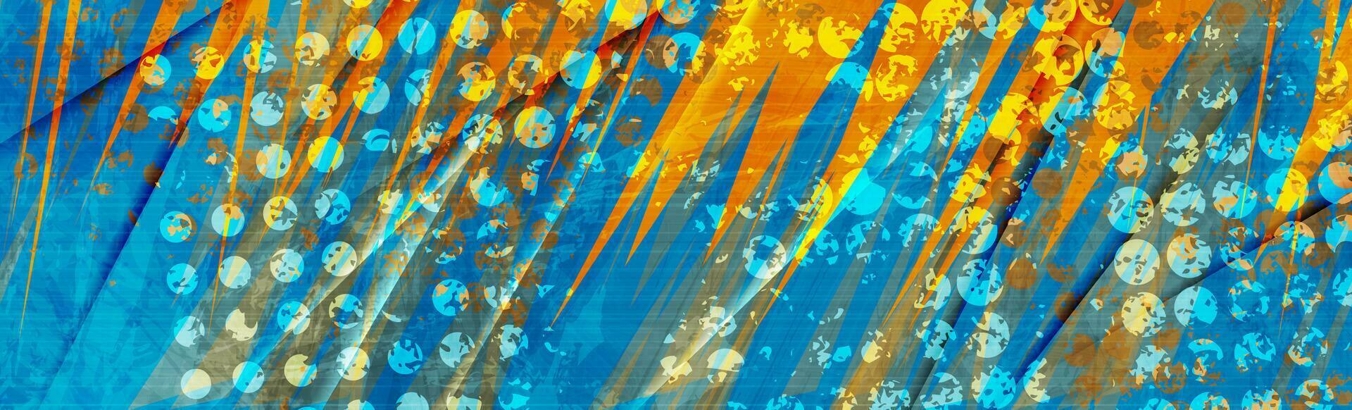 Abstract orange and blue grunge artistic background vector