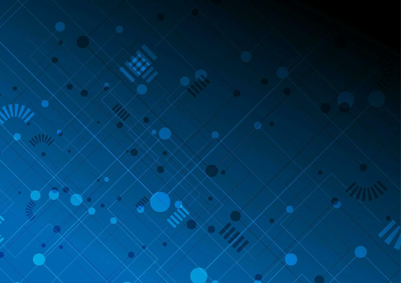Abstract dark blue tech circuit board lines drawing background vector