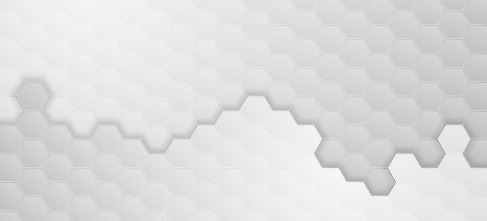 Grey geometric hexagons abstract technology background vector