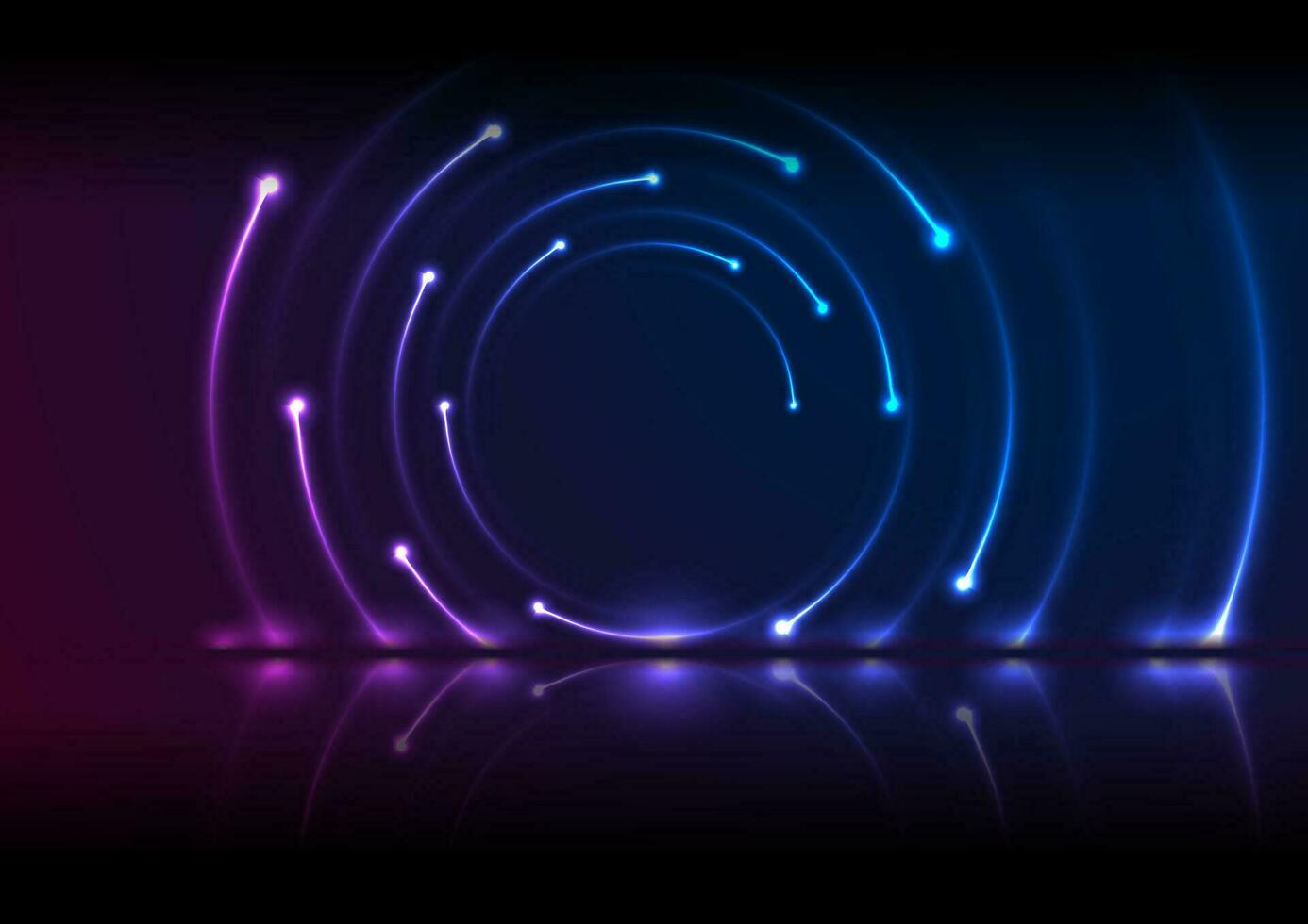 Blue ultraviolet neon laser swirl technology background vector