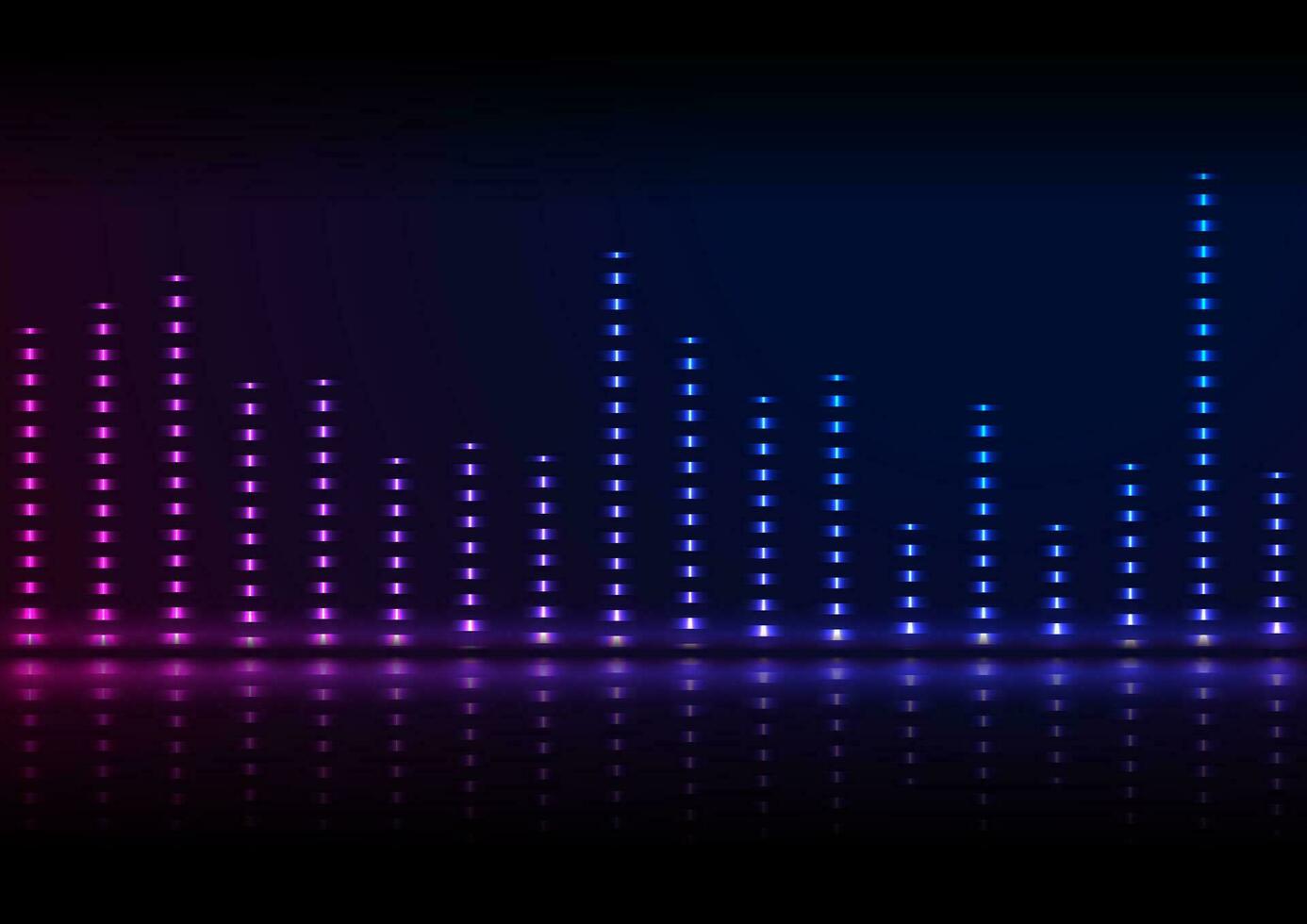 Neon sound wave equalizer abstract background vector