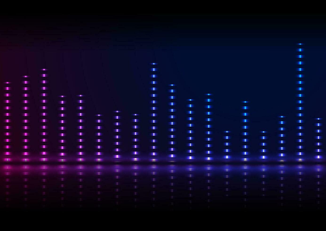 Neon sound wave equalizer abstract background vector