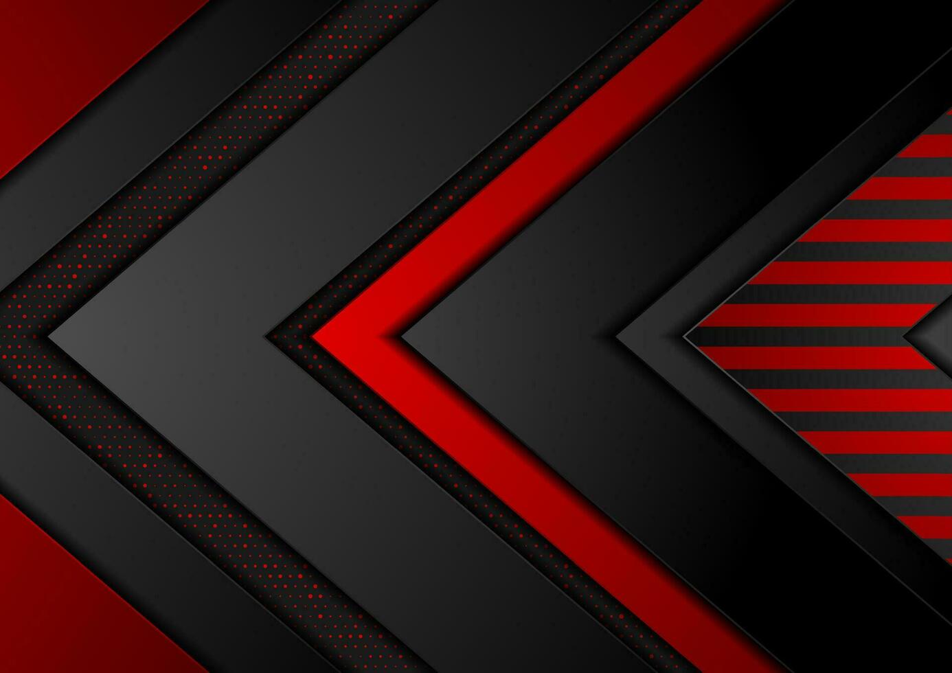 Hi-tech abstract background with red and black arrows vector