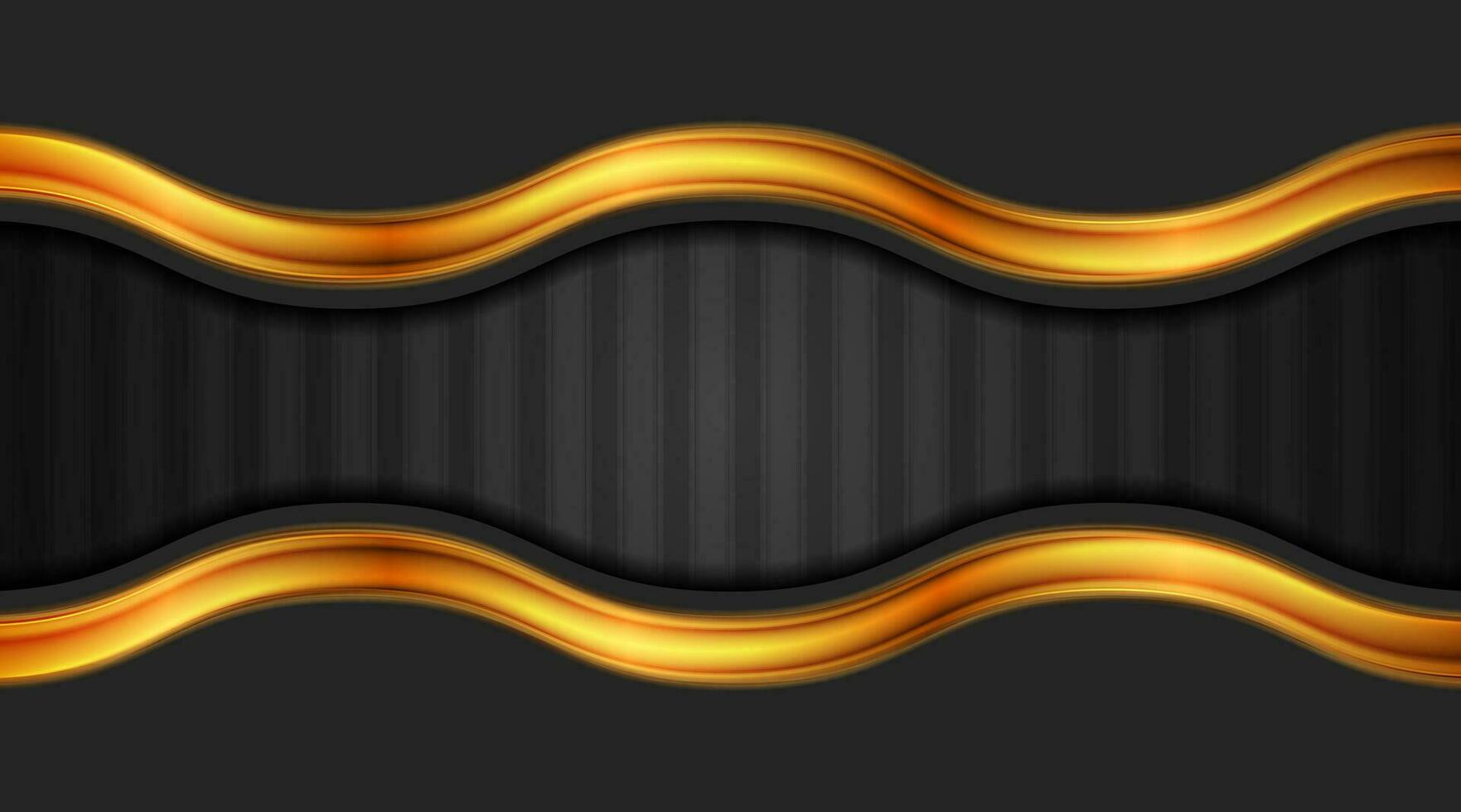 Black and bronze abstract waves corporate background vector