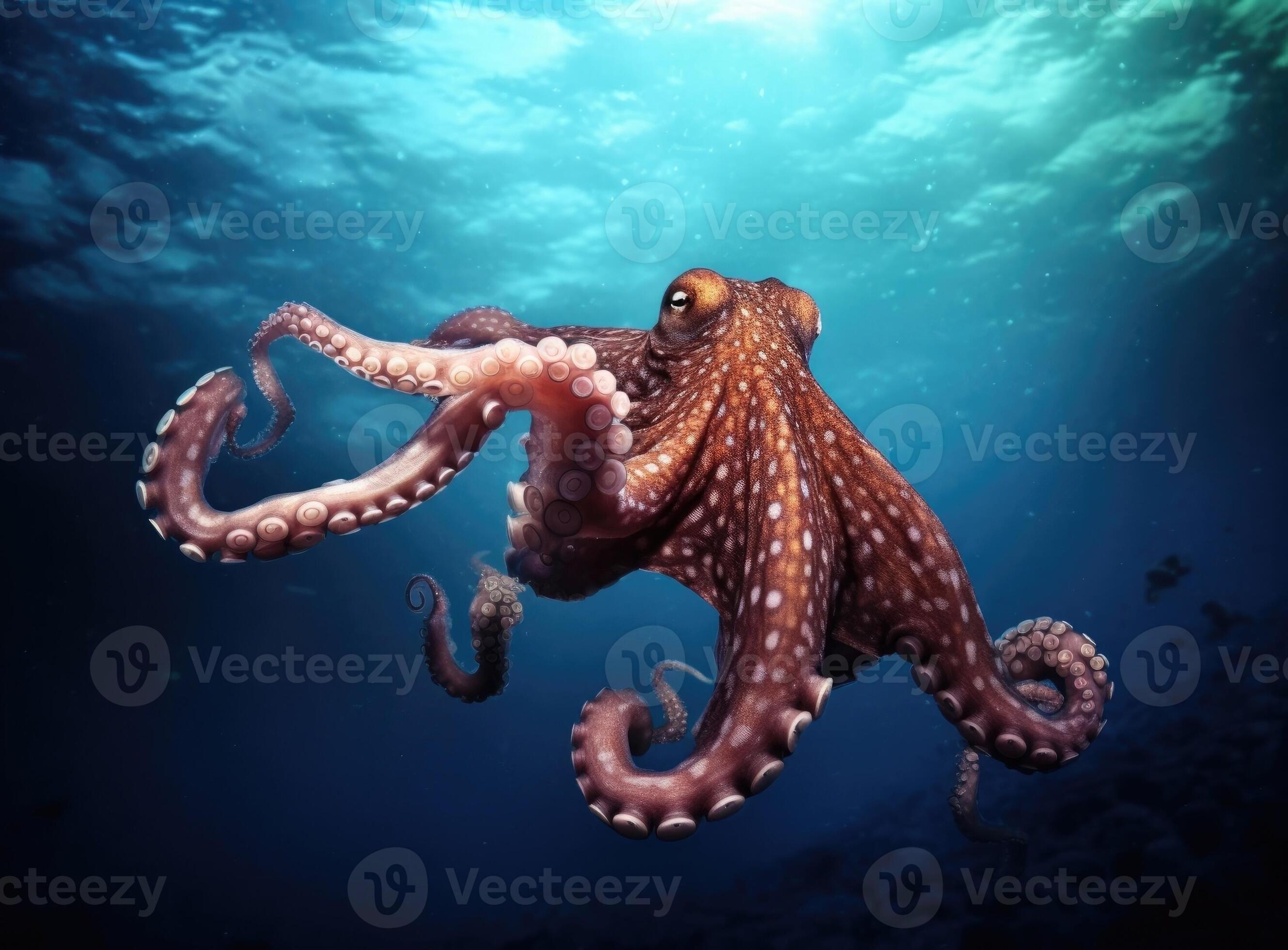 Octopus swimming in the ocean. . 27532514 Stock Photo at Vecteezy