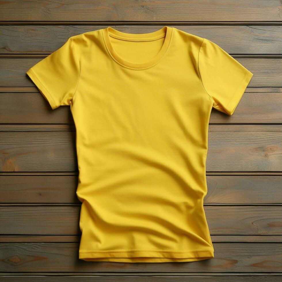 AI generative photo of blank yellow t-shirt