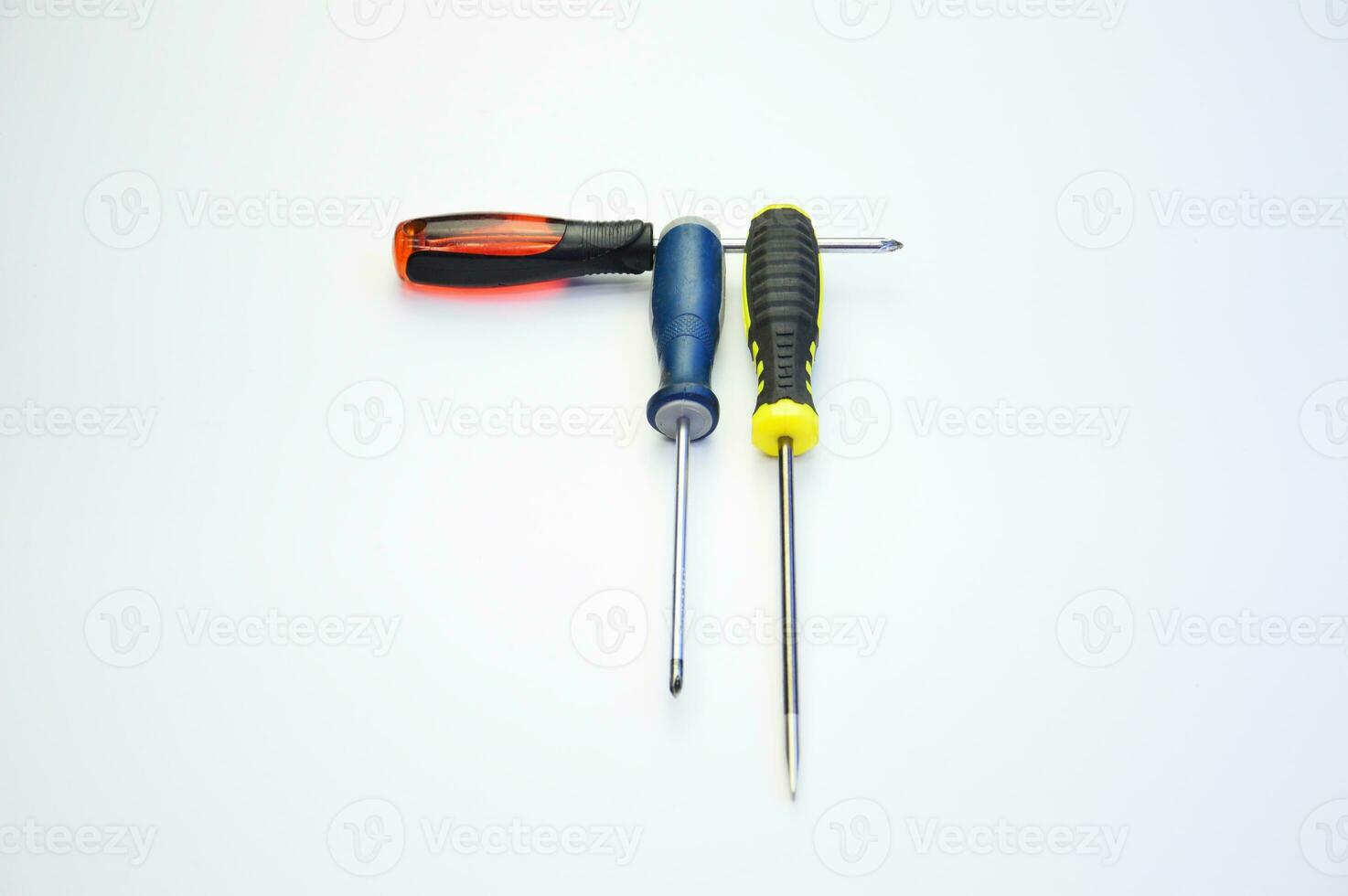 Hand screwdriver on a white background photo