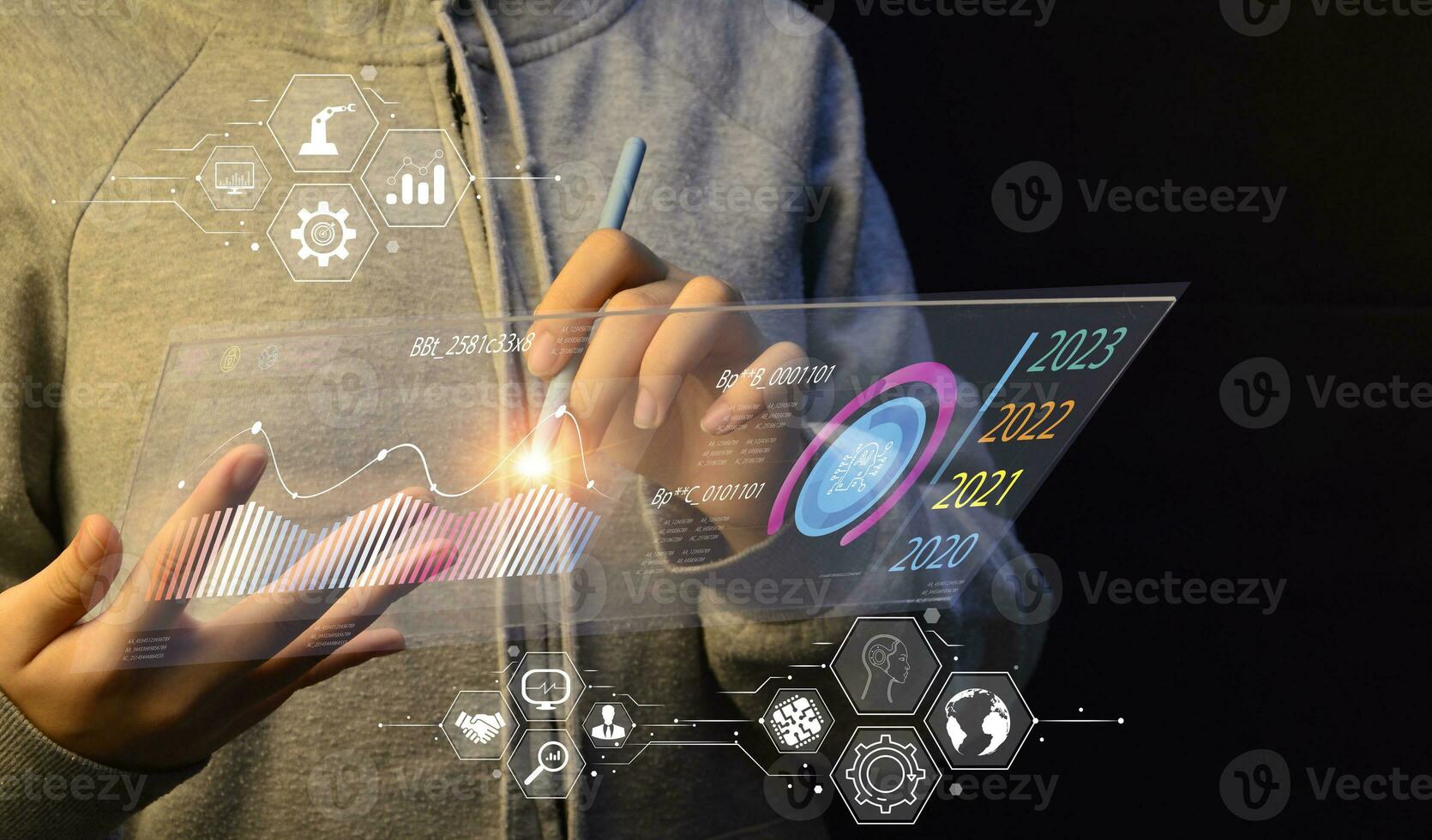 Chatbot conversation Ai Artificial Intelligence technology online customer service.Digital chatbot, robot application, OpenAI generate. financial investment stock market.Virtual assistant on internet. photo