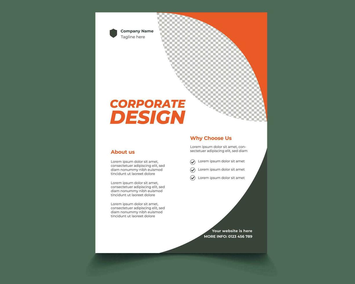 Corporate poster flyer pamphlet brochure cover design layout space for photo background, vector illustration template in A4 size