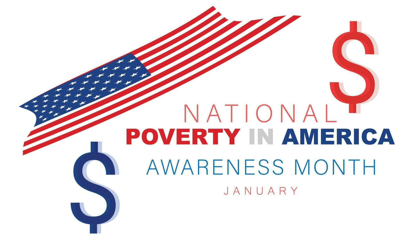 National Poverty in America awareness month. background, banner, card, poster, template. Vector illustration.