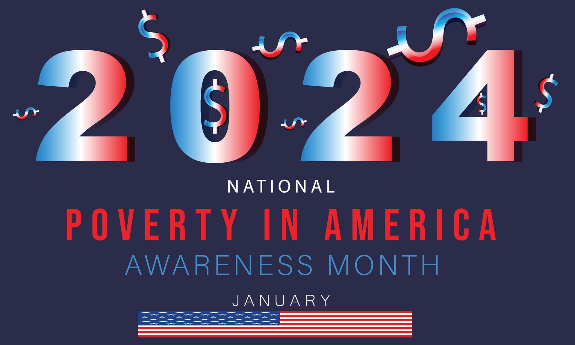 National Poverty in America awareness month. background, banner, card, poster, template. Vector