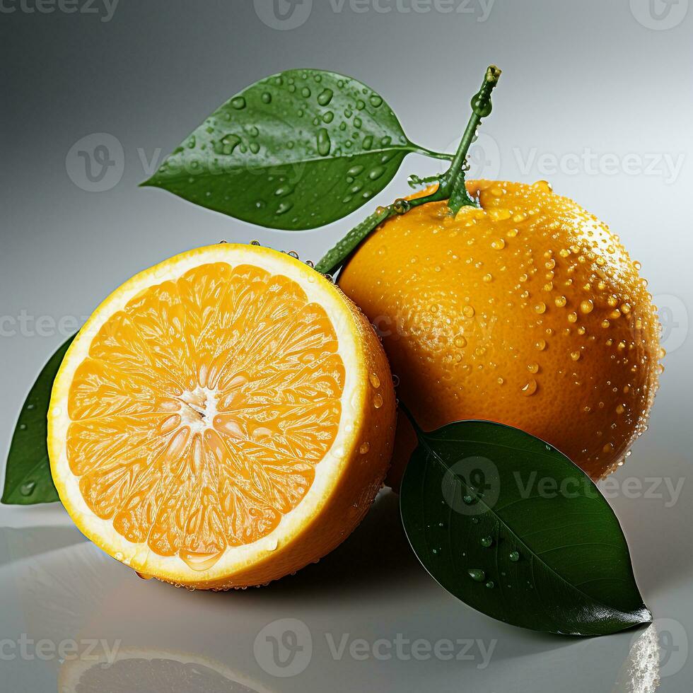 Fresh sweet orange contains vitamin c photo