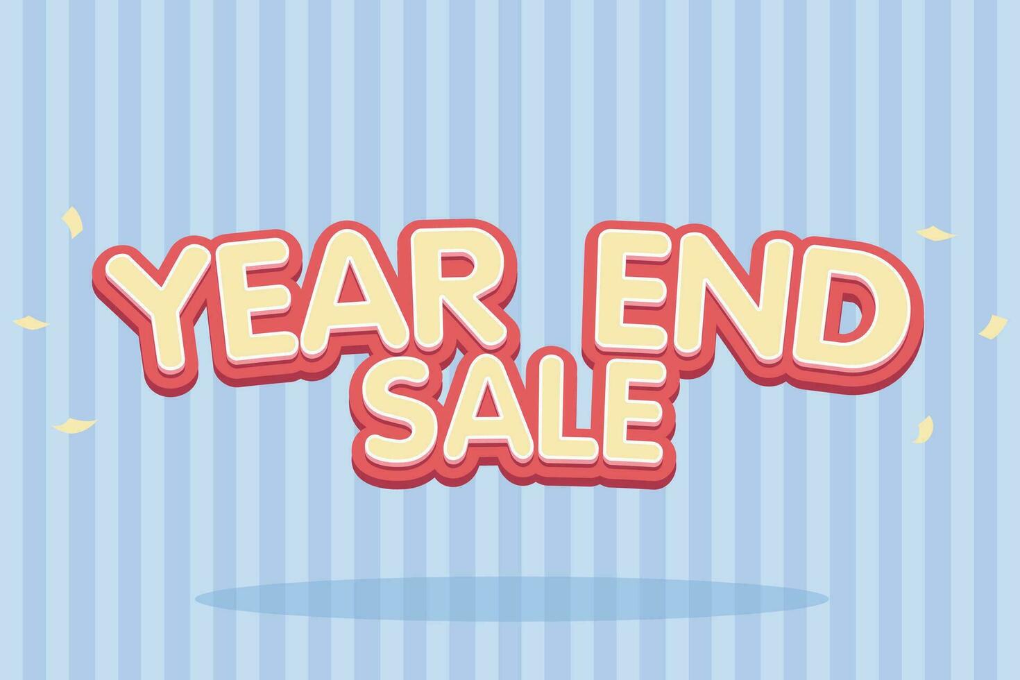 Year end sale text effect, alphabet pastel text effect, promotion discount label templates vector