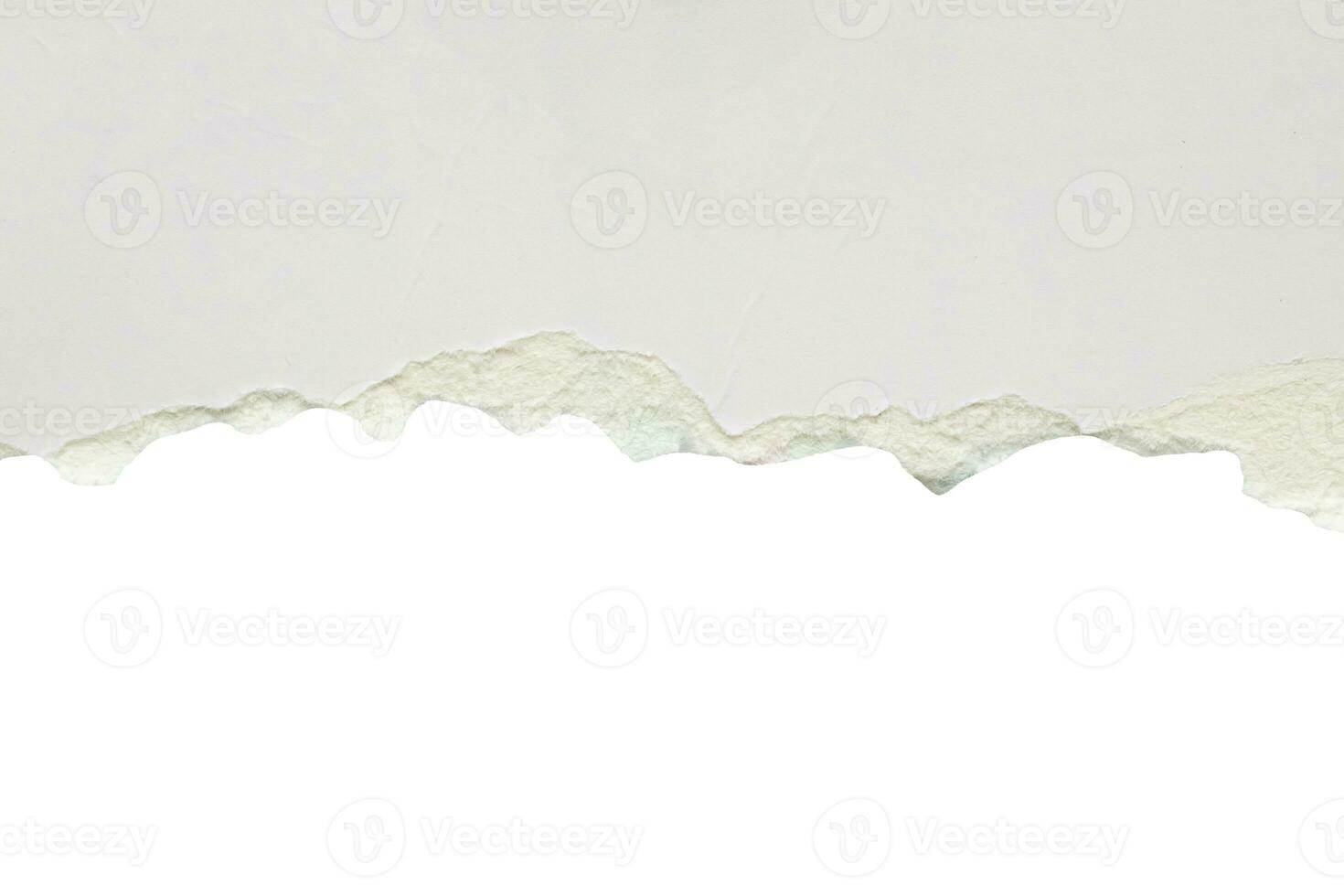 White ripped paper torn edges strips isolated on white background photo