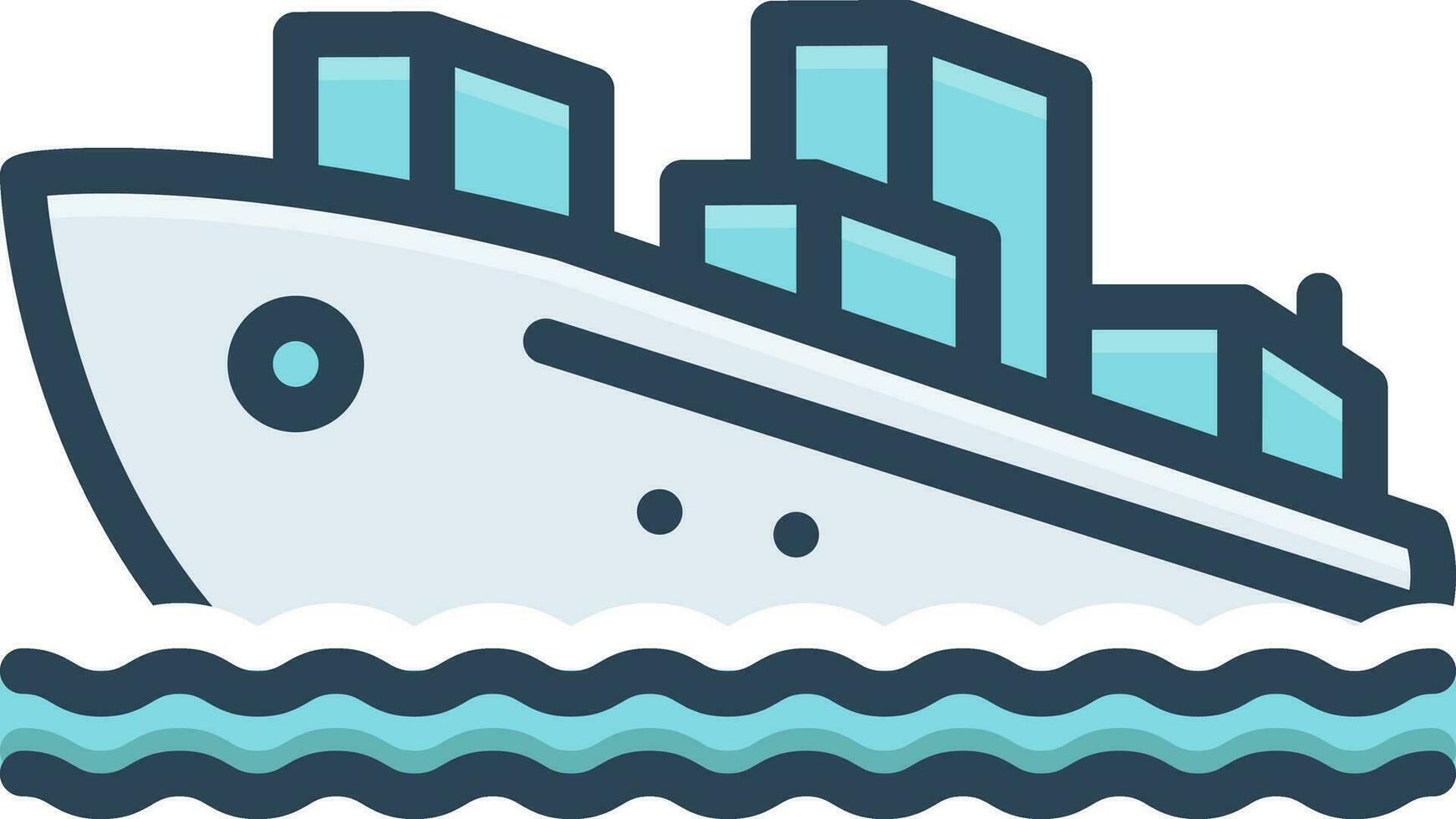 color icon for ship vector