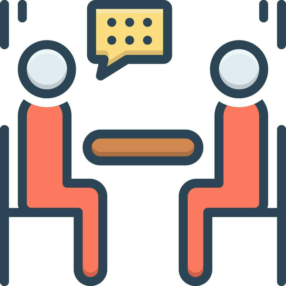 color icon for interview vector