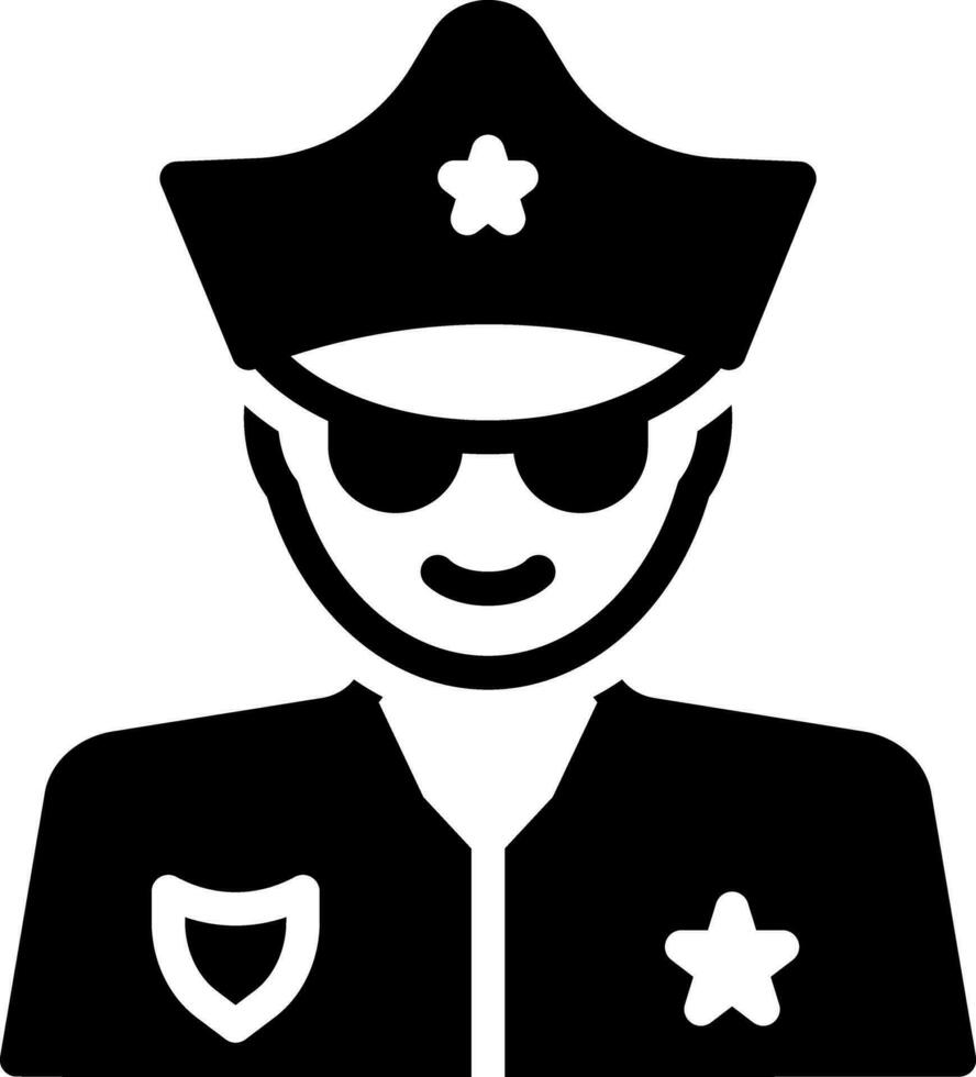 sólido icono para policía vector