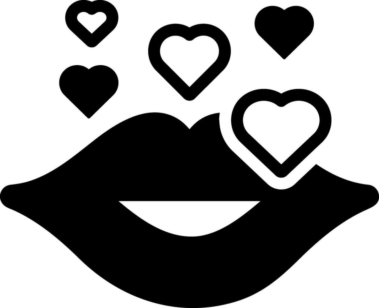 solid icon for lip vector