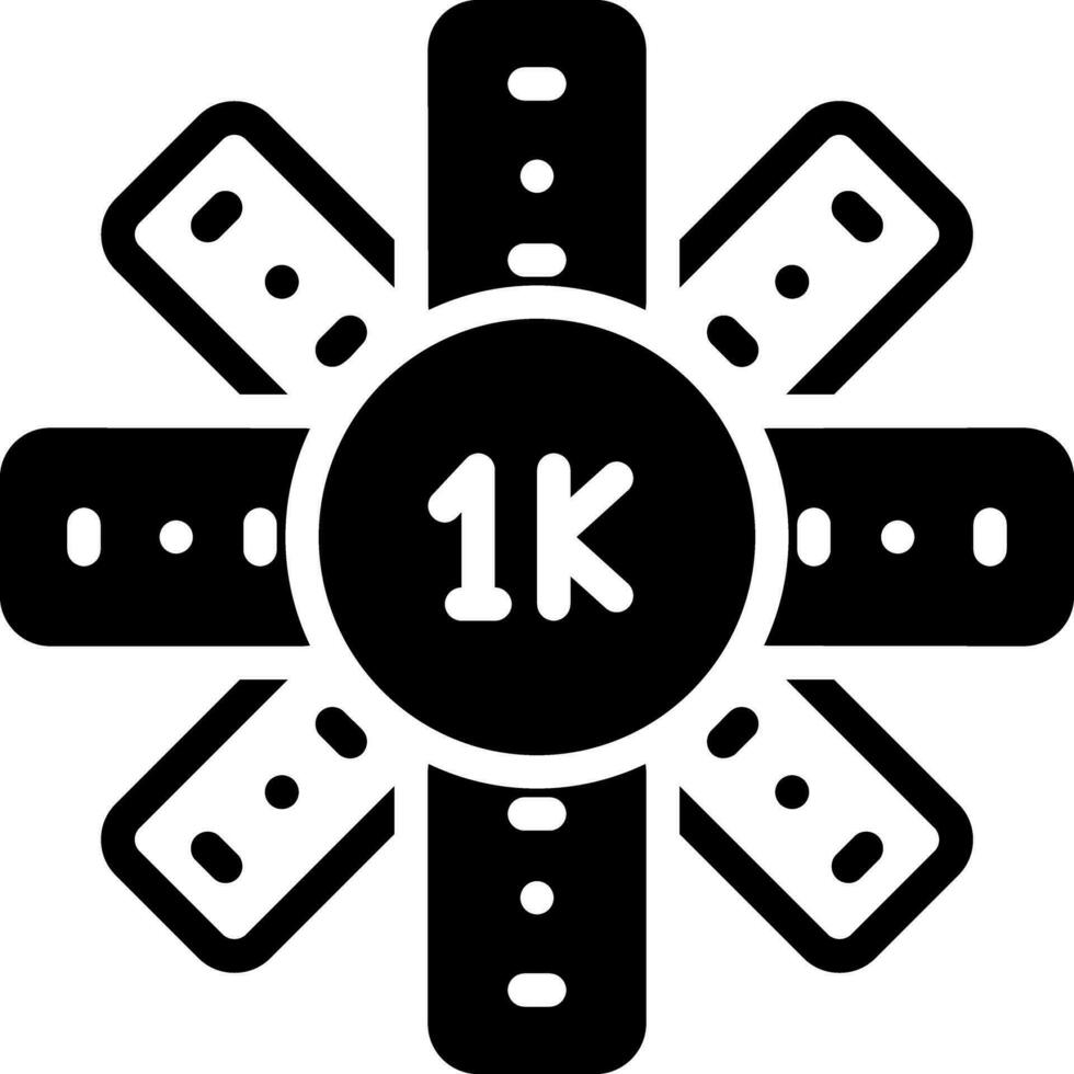 solid icon for thousand vector