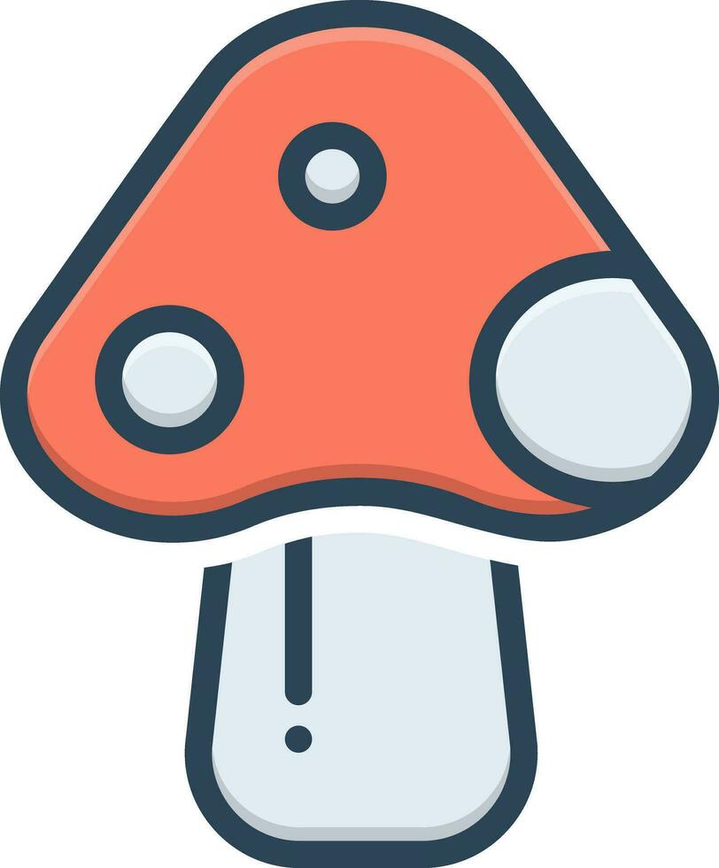 color icon for mushroom vector