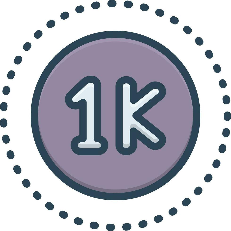 color icon for thousand vector